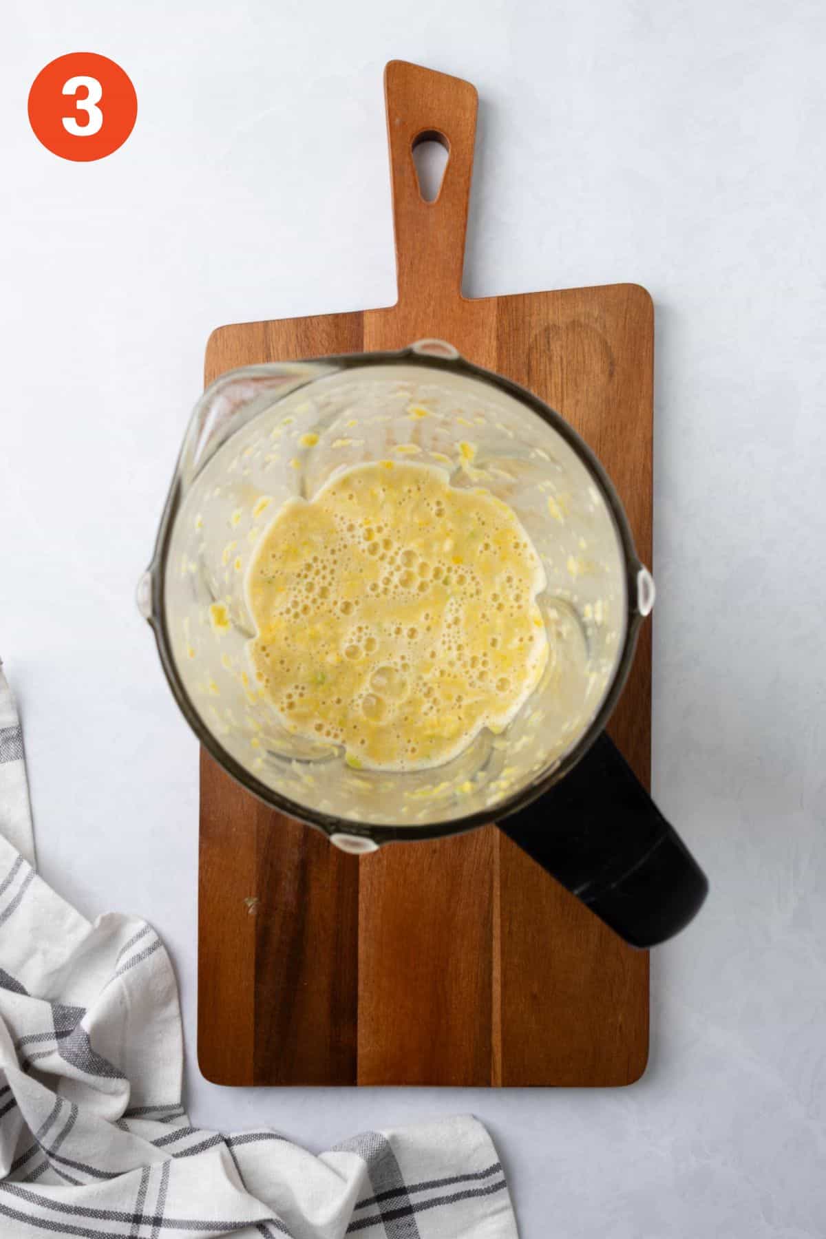 Street corn soup in a blender.