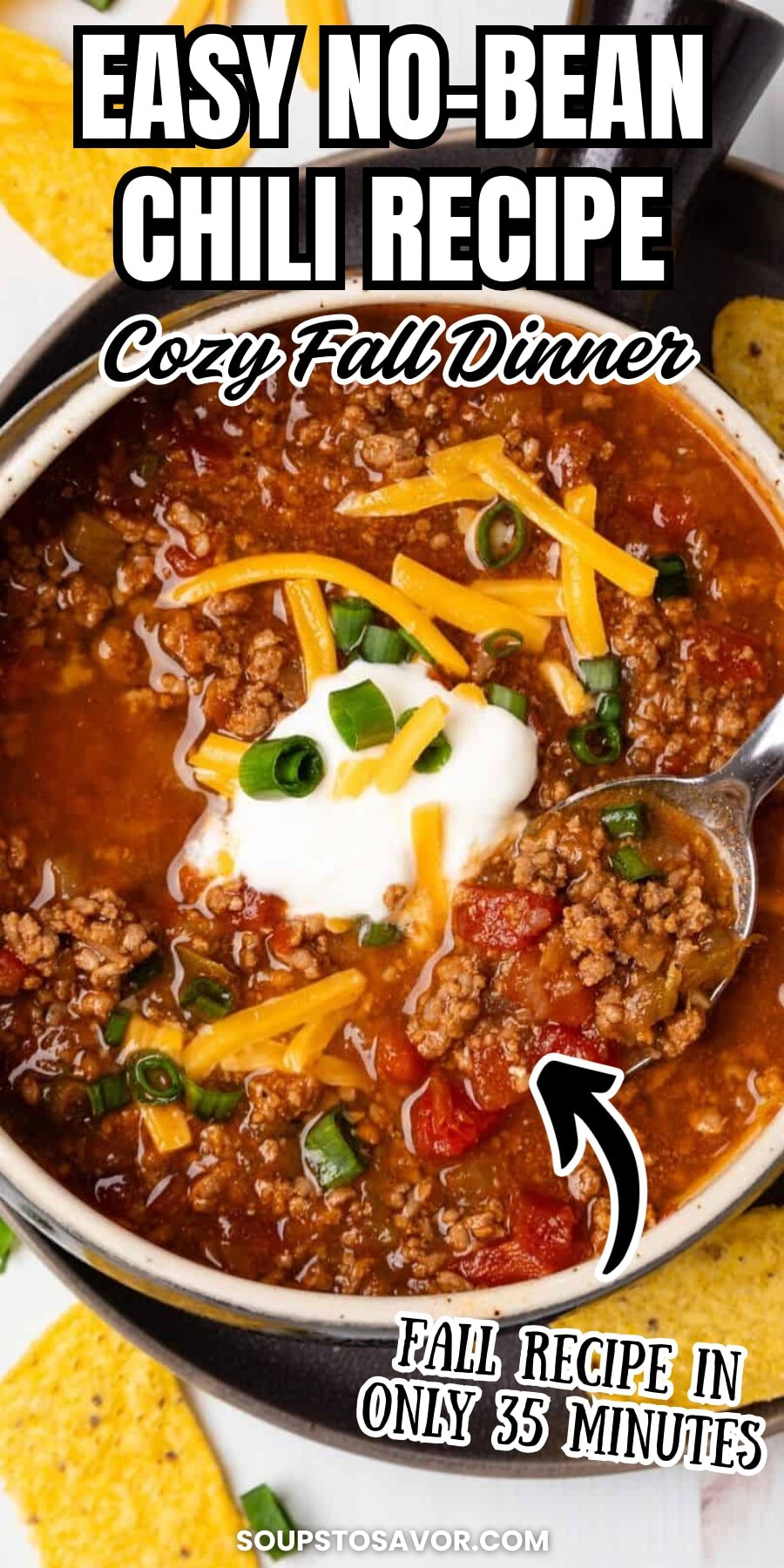 Pin for pinterest graphic with image of chili and text on top.