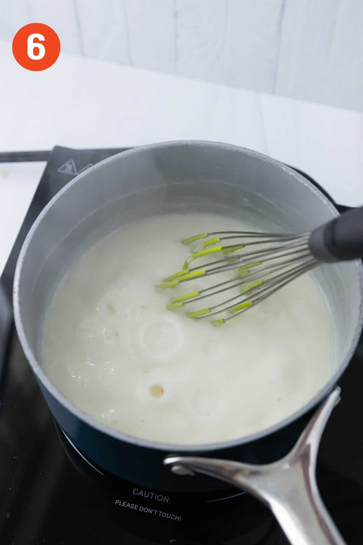 Sauce after milk is added.