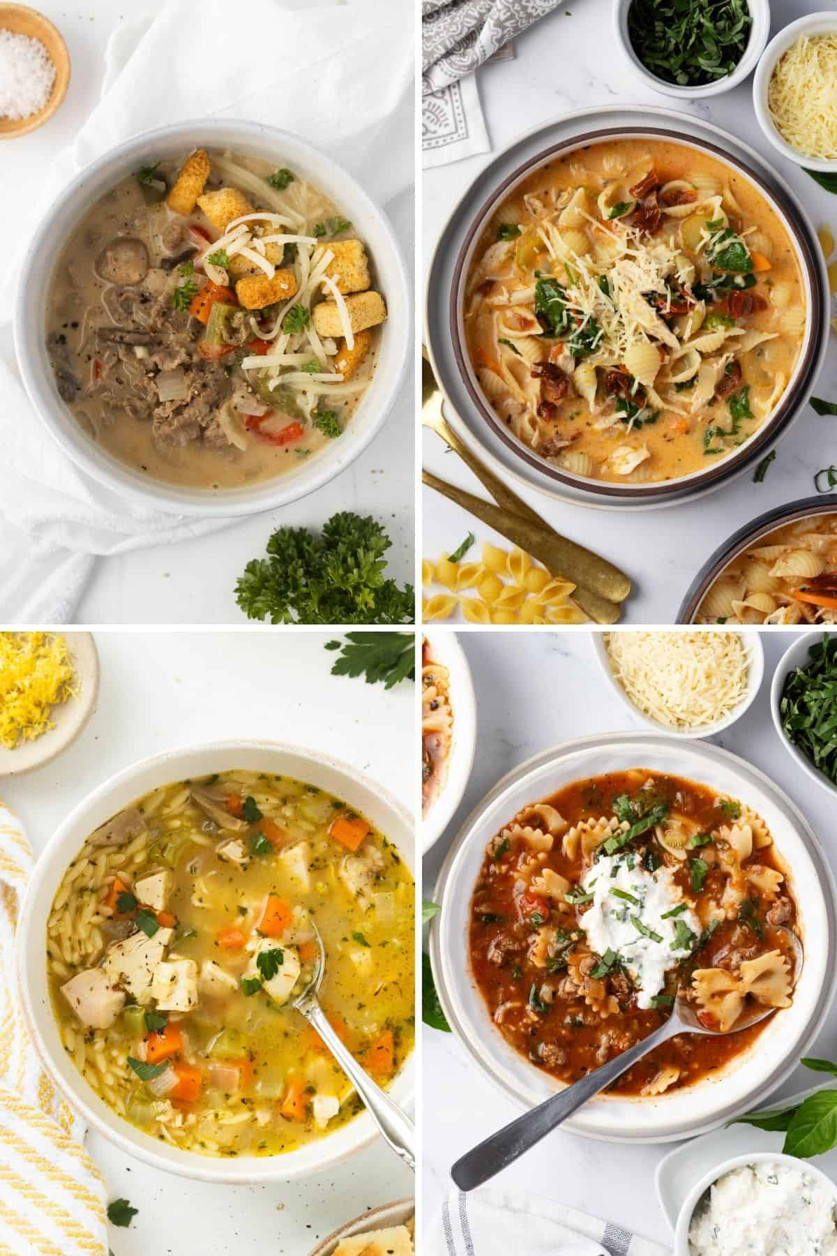 Four quick soup recipes to make.